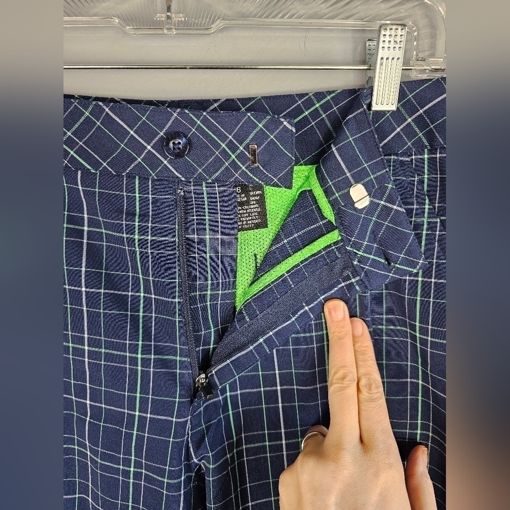 FILA Sport Men's Blue and Green Flat Front Golf Shorts Size: 36 - Picture 8 of 9